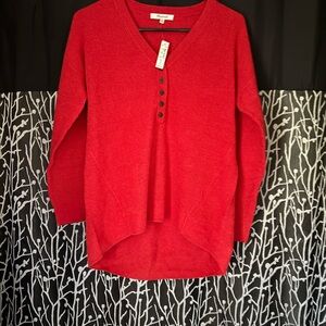 Madewell Red V-Neck Sweater